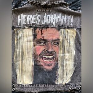 Original Hand Painted The Shining Here’s Johnny Denim Jacket